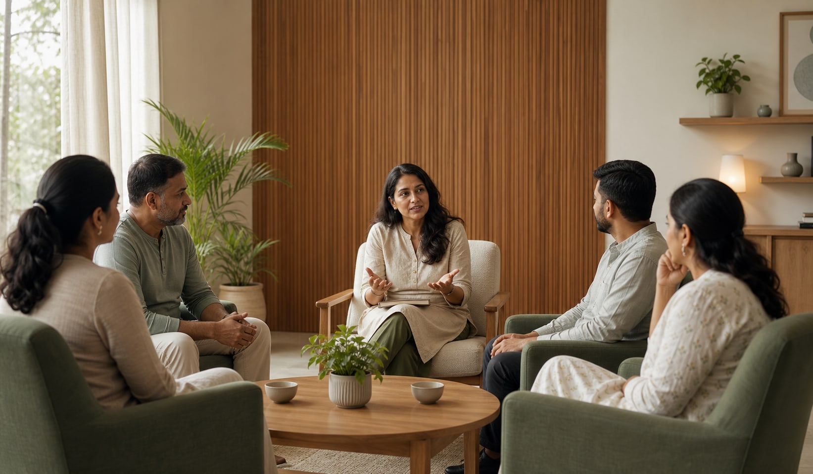 Indian group counseling session at Lifeful